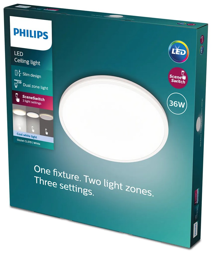 Philips 8719514432109 Ozziet stropné svietidlo LED 36W/4100lm 4000K biela SceneSwitch