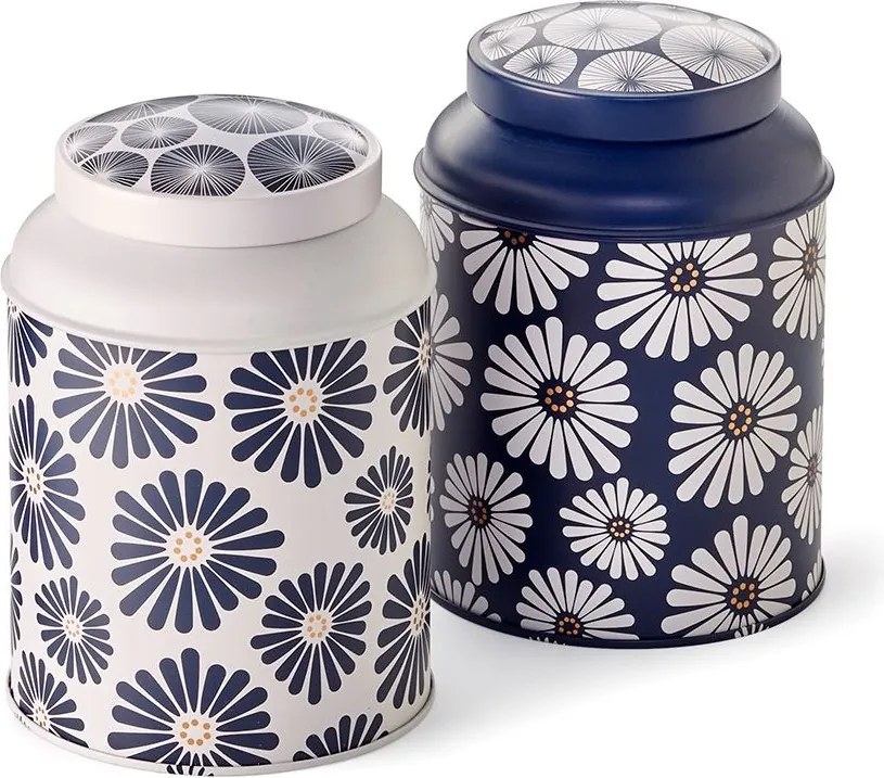 Sada plechových dóz Amami – 175 g, kvetinový dizajn