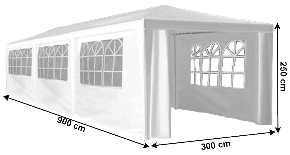 Záhradný stan Tekno New Typ 3 300x900 cm - biela