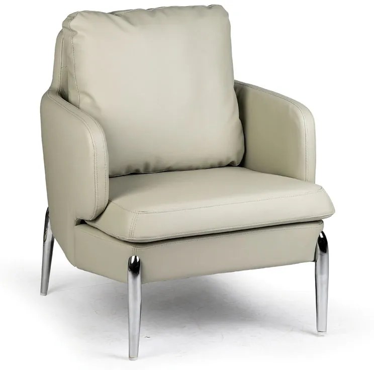 Kožené kreslo LUXOR, sivé