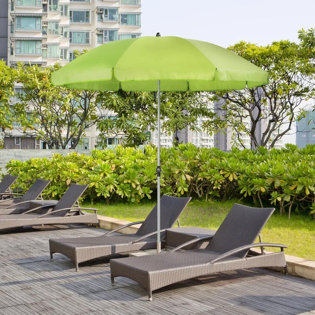 Doppler ACTIVE 2 m – naklápací balkónový a plážový slnečník výrazně zelená (kód farby 836), 100 % polyester