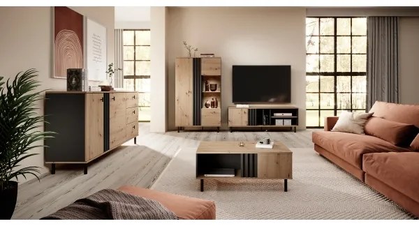 Televízny stolík BADIA dub/antracit