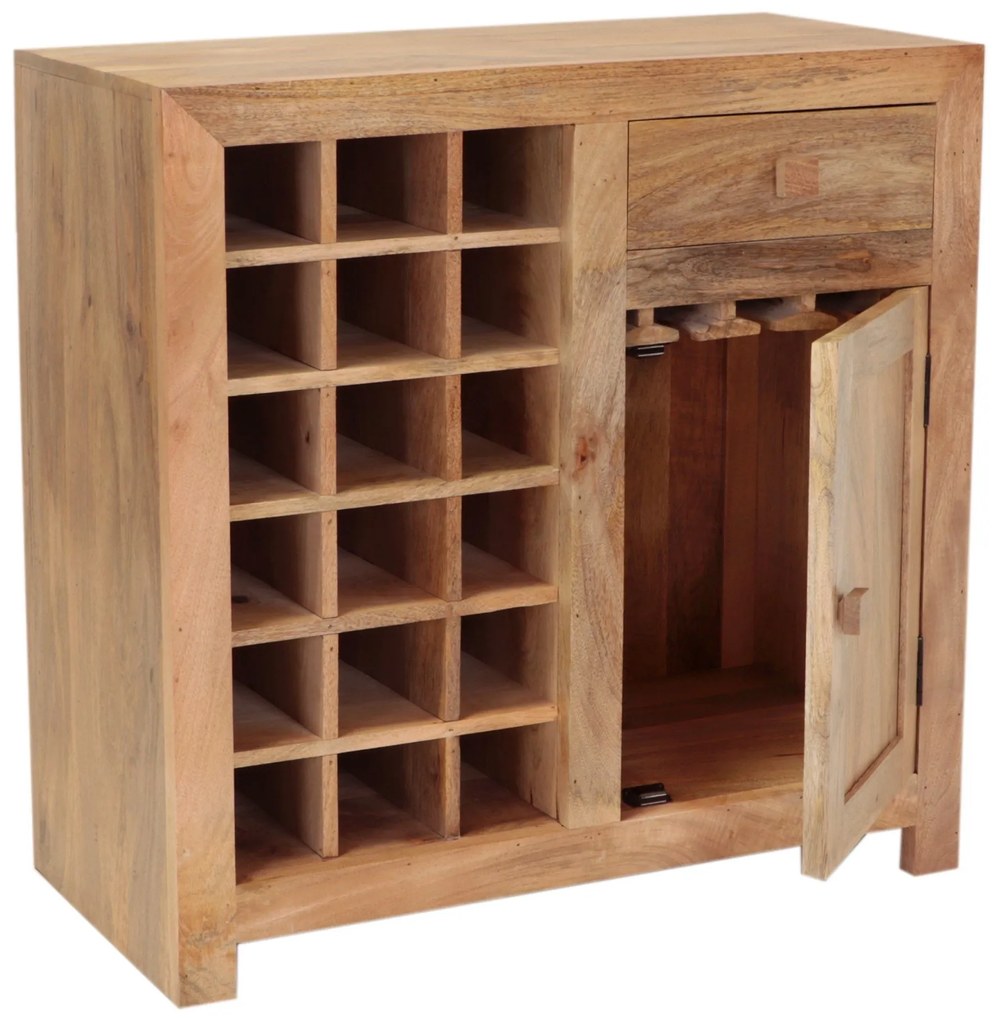 furniture-nabytek.cz - Vinotéka do kuchyne 90x90x45 z dreva mango