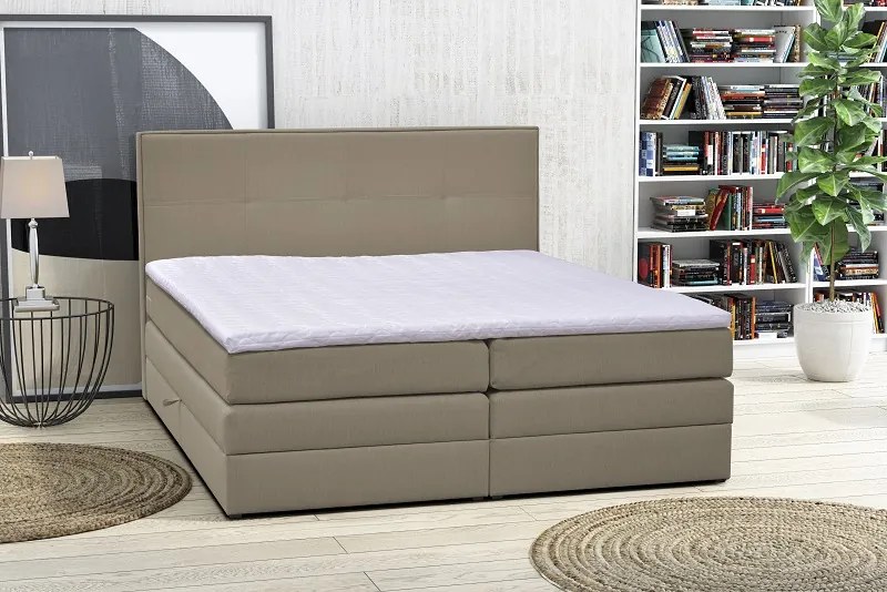 Postel boxspring ANSELM 180 x 200 cm; béžová