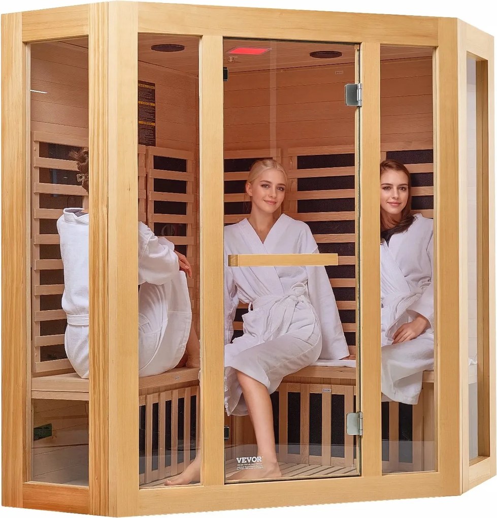 Domáca infračervená sauna 3-4 osoby drevená hemlok nízka Emf do domu