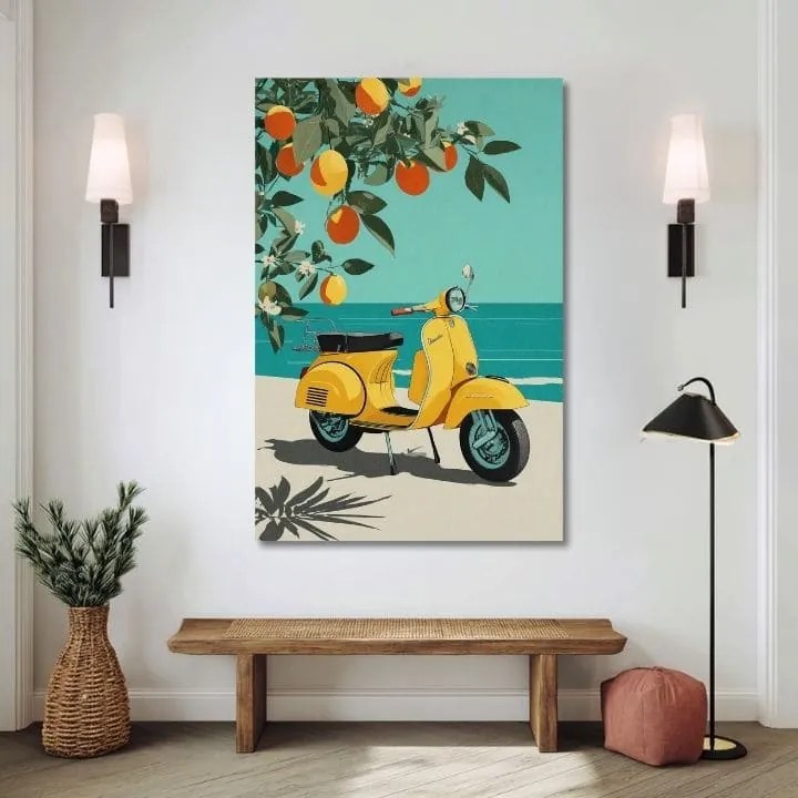 Obraz na plátne Vespa v Taliansku - Retro Ulička