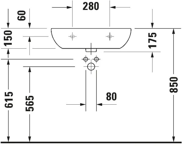Duravit 23116000702 - Závesné umývadlo D-CODE 60x46 cm keramika/lesklá biela