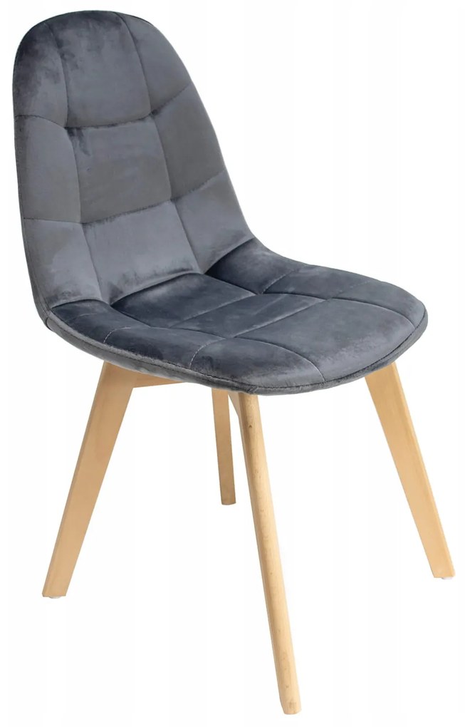 Jedálenská stolička BORA zamat - sivá