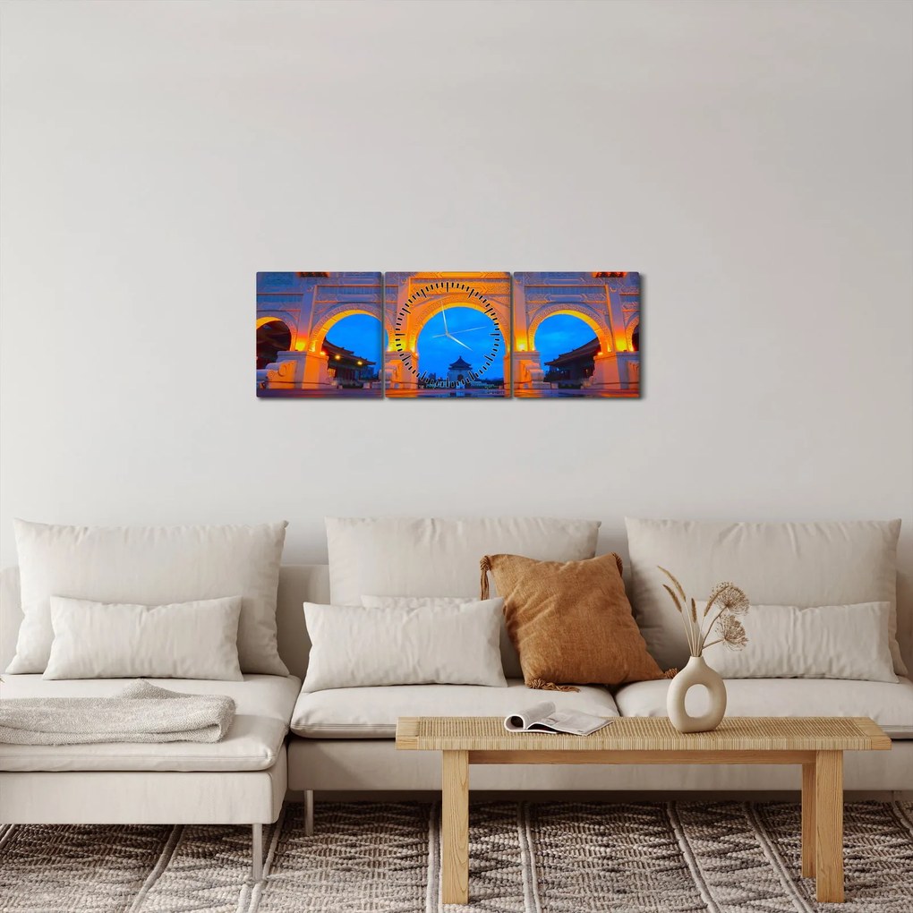 Obraz Taiwanu (s hodinami) (90x30 cm)