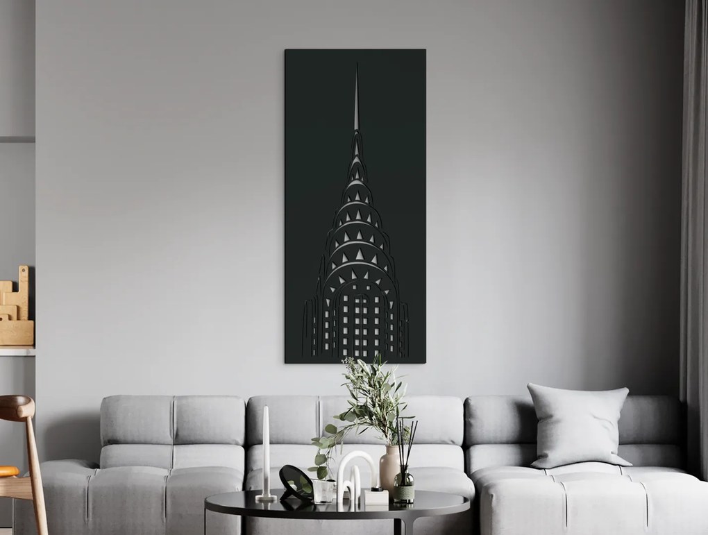 drevko Obraz Chrysler Building, New York Rozmer obrazu: 65 x 29 cm, Farba dekorácie: Čierna