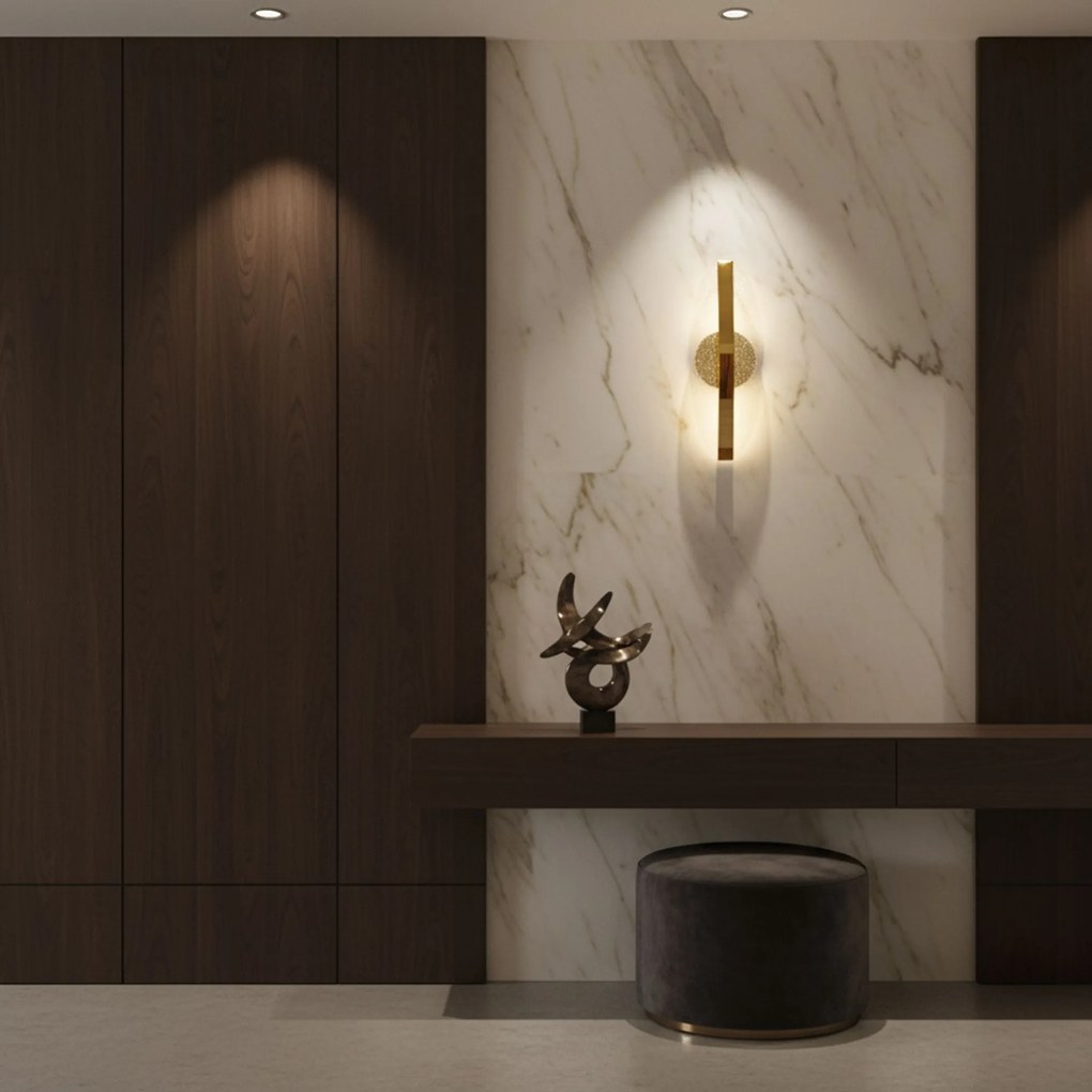 Toolight Toolight, LED nástenné svietidlo 8W, 4000K, 1000lm, G130-W, zlatá, OSW-02604