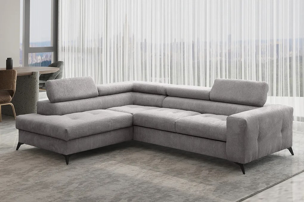 ROHOVÁ SEDAČKA SANTOS ANAFI 02 ŠEDÁ 271 x 202 cm