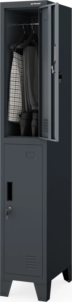 Šatníková skriňa pre zamestnancov antracitová BARTEK 1 Plus 292 x 1720 x 450 mm