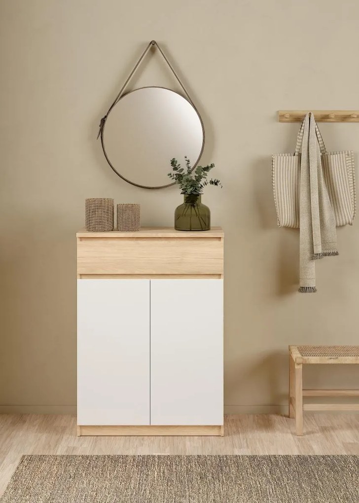 Botník Simplicitous 80 cm hickory Jackson/biely