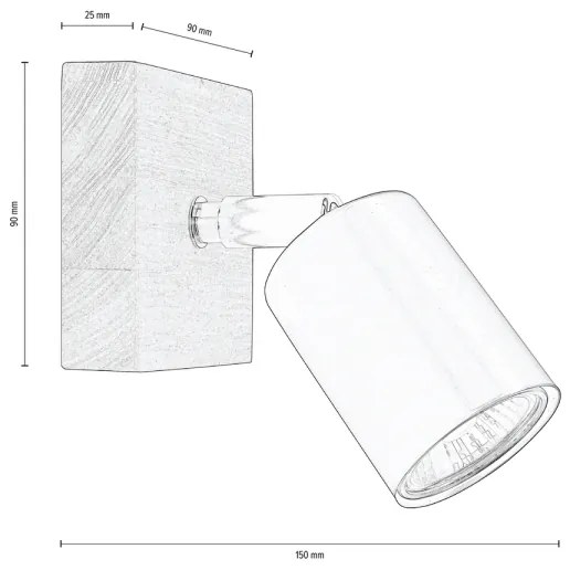 Spot-Light DO2910151 - Nástenné bodové svietidlo MANARA 1xGU10/5W/230V borovica