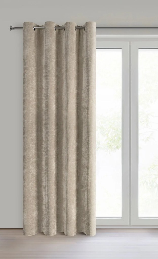 ZÁVES NA KRÚŽKOCH NILO 140X250 CM SVETLOHNEDÁ