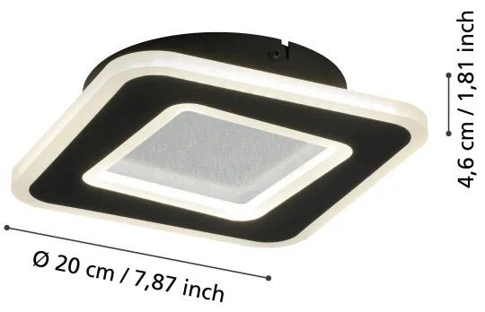 Eglo 901239 - LED Nástenné svietidlo MACCHIONI LED/12W/230V 4000K čierna