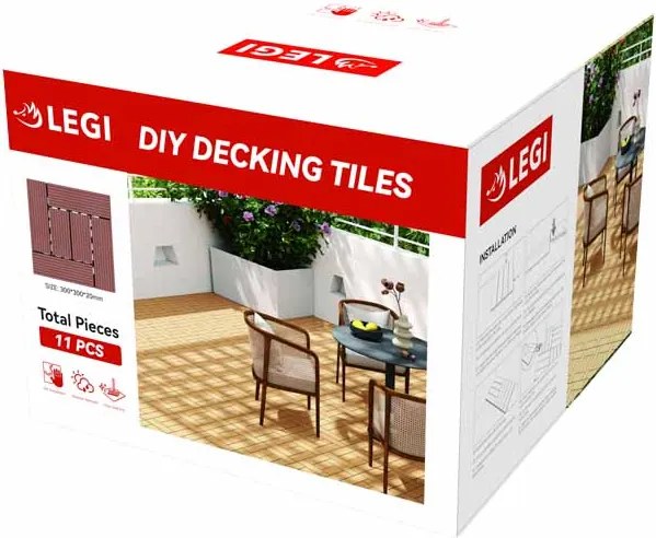 WPC dlaždica LEGI STYLE 30 x 30 cm, čokoláda