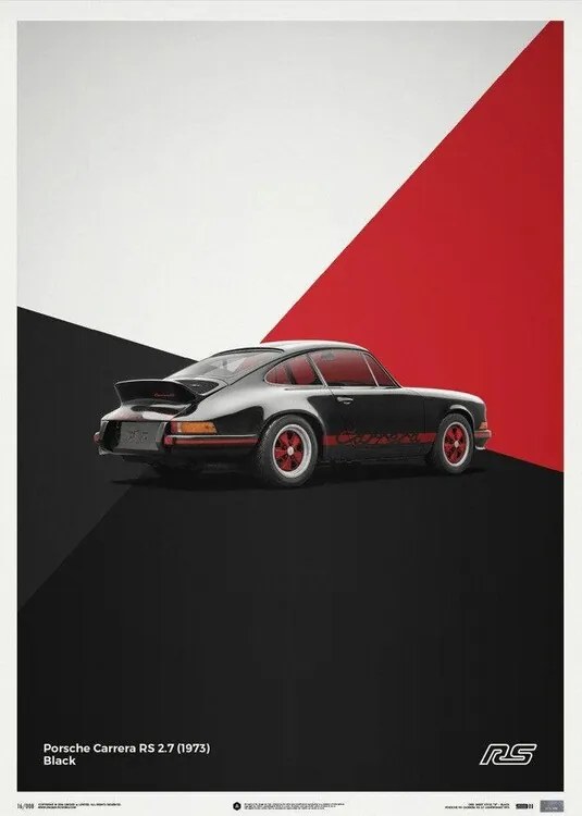 Umelecká tlač Porsche 911 RS - Black - Limited Poster, Automobilist