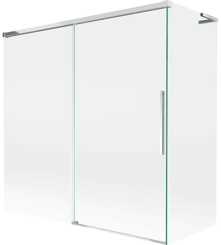 Mexen Rox, L posuvná 2-krídlová vaňová zástena 160 + 70 x 150 cm, 8mm číre sklo, chrómový profil, 8C9L-160-070-01-00