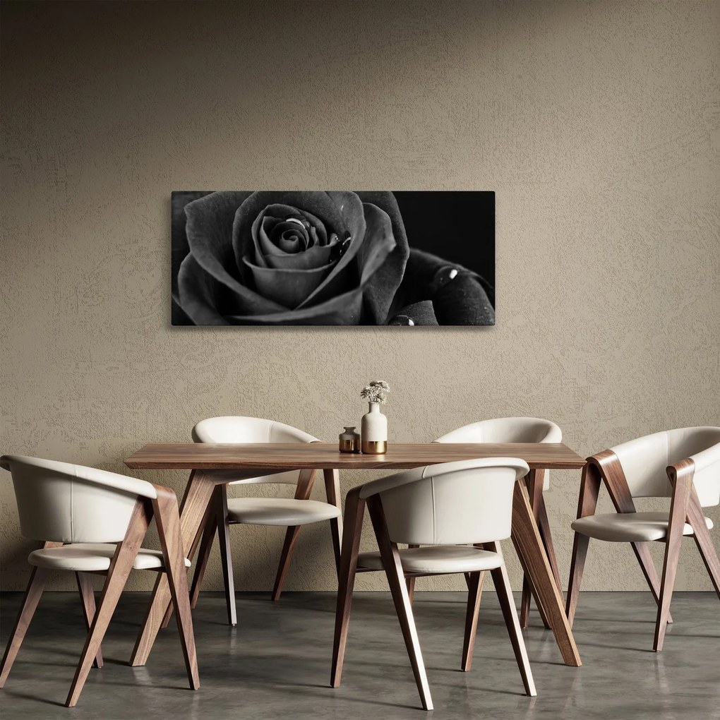 Obraz - Červená ruža (120x50 cm)