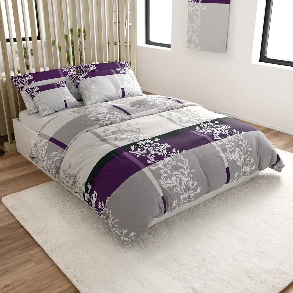 Bavlnené obliečky DELUXE fialové Rozmer obliečky: 2 ks 70 x 90 cm | 200 x 220 cm