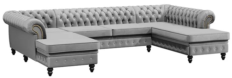 PROXIMA.store - Luxusná sedačka CHESTERFIELD LONG U FARBA NÔH: orech, DRUH LÁTKY: TORRE - 4, FARBA OZDOBNÝCH ŠPENDLÍKOV: chróm
