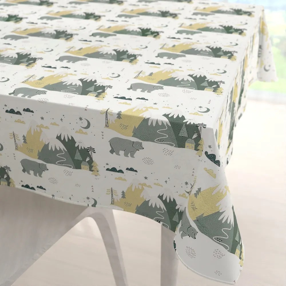 Biante Zamatový štvorcový obrus Tamara TMR-031 Medvede v horách 90x90 cm