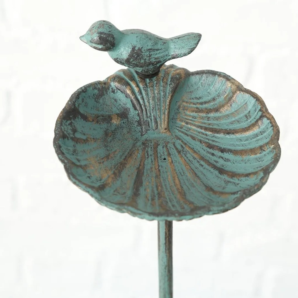 Zapichovacie napájadlo pre vtáky Karla, 98x20x14 cm, liatina, zelená