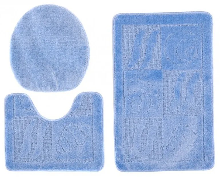Kúpeľňové predložky 1107 modré 3 ks, Velikosti 50x80cm