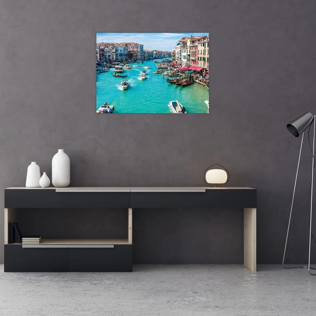Sklenený obraz - Canal Grande, Benátky, Taliansko (70x50 cm)
