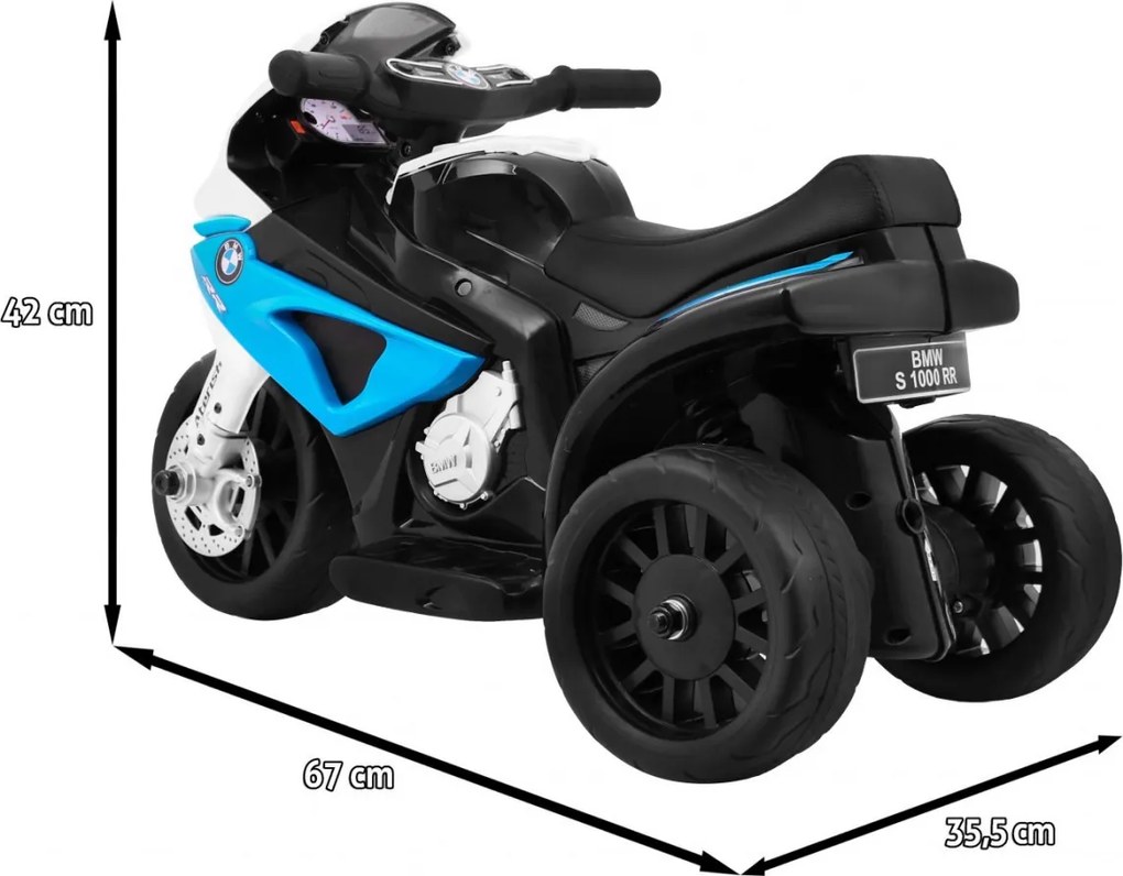 Ramiz BMW S1000 RR Mini motorka na batérie pre deti Modrá + 3 kolesá + Zvuky + LED
