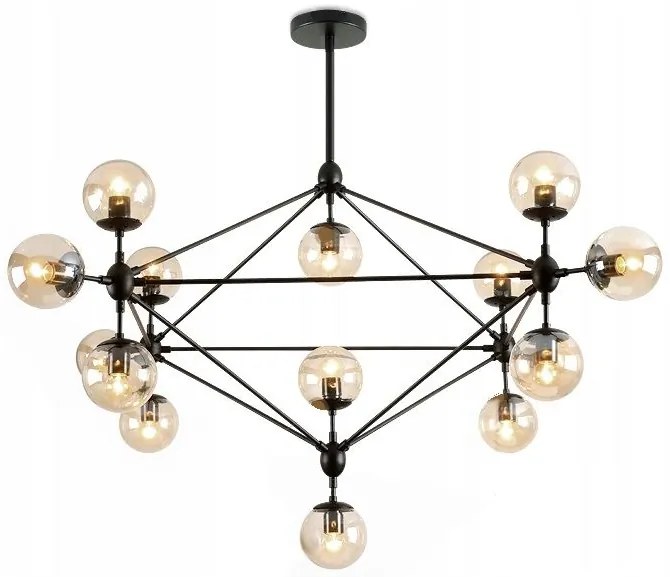 Toolight - Industriálne stropné svietidlo 15xE27 APP265-15C, čierna, OSW-00880