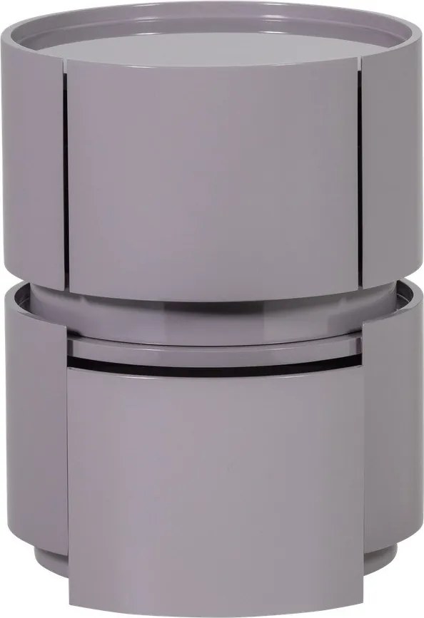 Svetlosivý lesklý nočný stolík Lunex – WOOOD