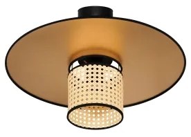 Duolla - Prisadený luster TOKYO RATTAN 1xE27/15W/230V pr. 50 cm zlatá/ratan