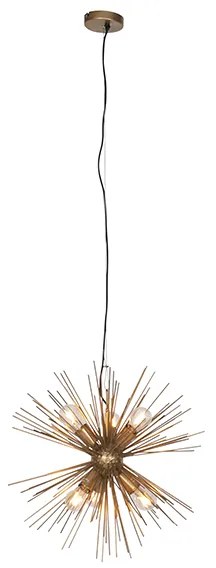 Závesné svietidlo Art Deco zlaté 6-žiarovkové - Broom
