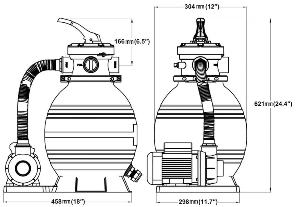 Pieskové filtračné čerpadlá 2 ks 400 W 11000 l/hod