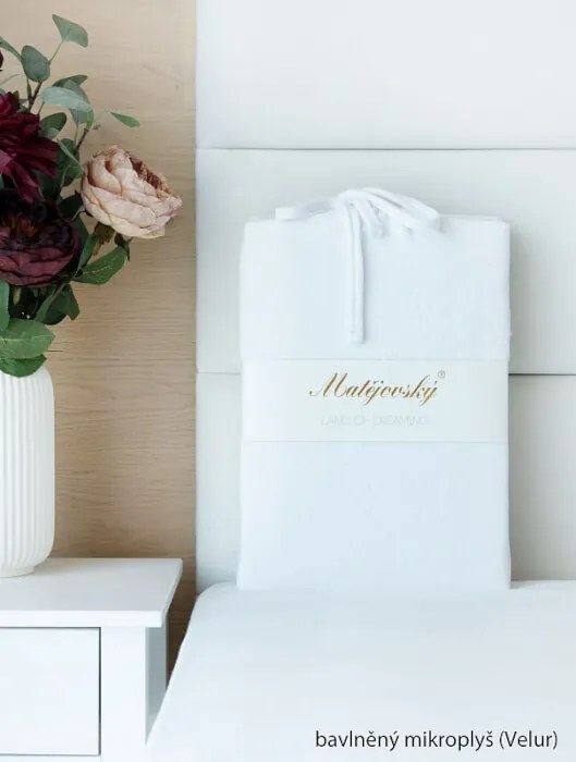 Napínacia plachta na posteľ - Biely džersej 120/200/25