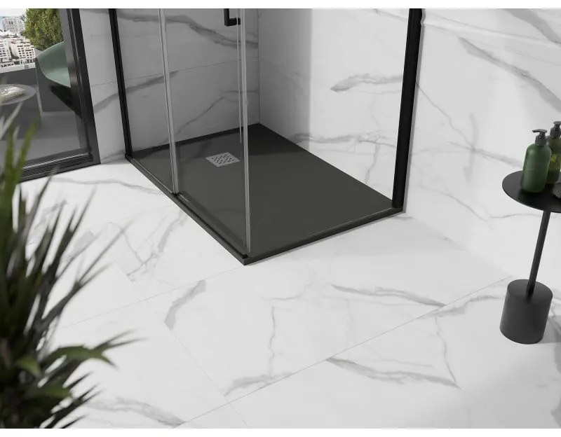 Mexen Stone+, obdĺžniková vanička z minerálneho kompozitu 120 x 100 cm, antracitová, 44711012