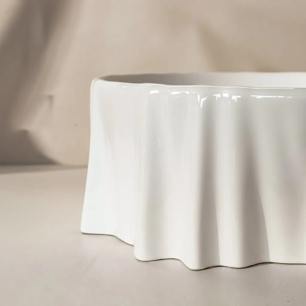 Rea Anastazja, umývadlo na dosku 390x390x135 mm, biela lesklá, REA-U0639