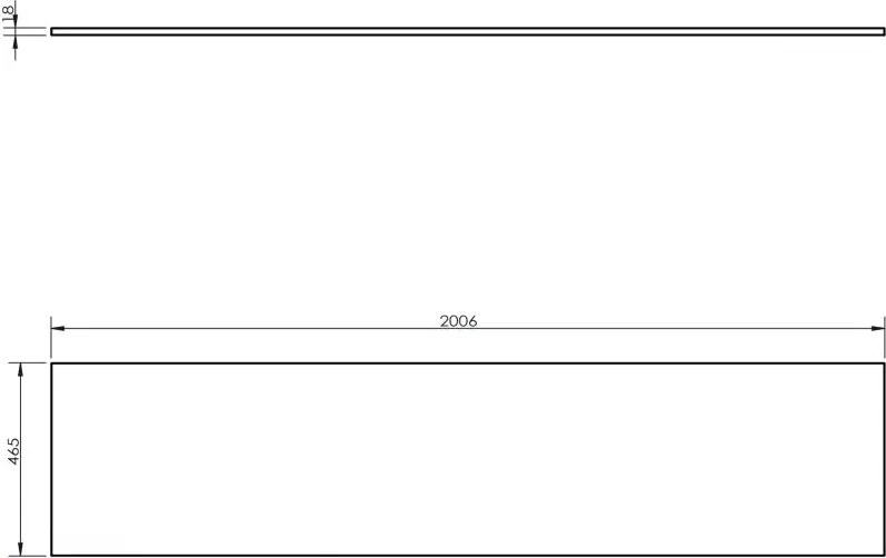 Mexen Uni, doska na skrinku 200x46 cm, dub, 91AXX-2004-464-18-81