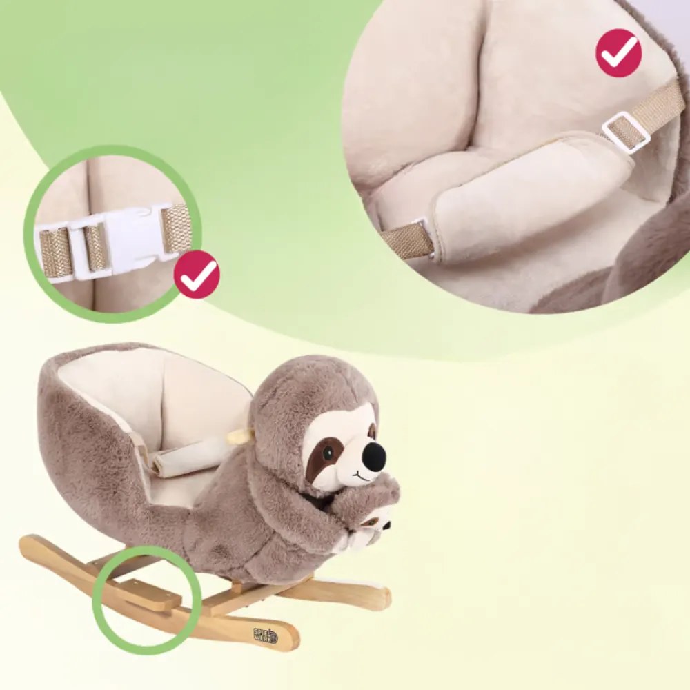 Spielwerk Hojdací leňochod s bezpečnostným pásom, hnedá