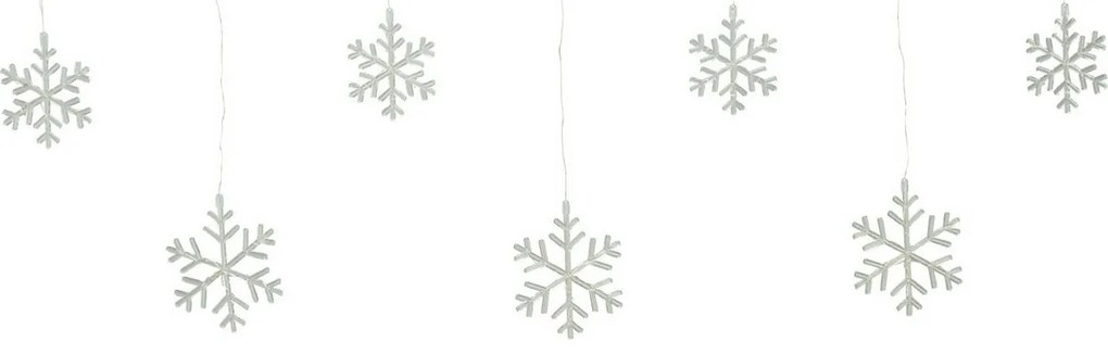 Svetelný vonkajší záves Snowflakes, 200x60cm, LED, teplá biela, časovač, 8 funkcií, na batérie, 200 cm