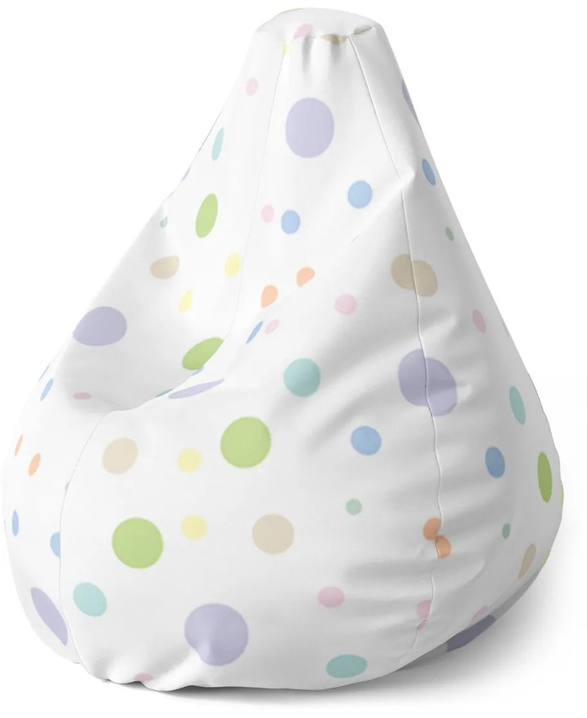 Sablio Sedací vak Pear Farebné bodky - 140 x 100 x 25 cm