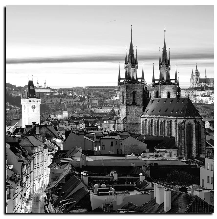 Obraz na plátne - Panoramatický pohľad na starú Prahu - štvorec 3256QA (50x50 cm)