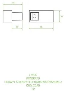 Laveo Kvadrato, držiak na ručnú sprchovú hlavicu, zlatá lesklá, LAV-CNQ_G0AD