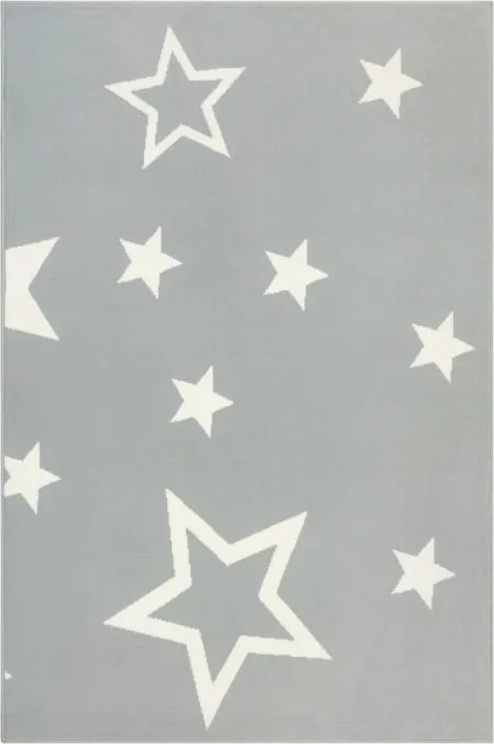 Koberec LUNA 533744/89944 hviezdy, sivý / krémový