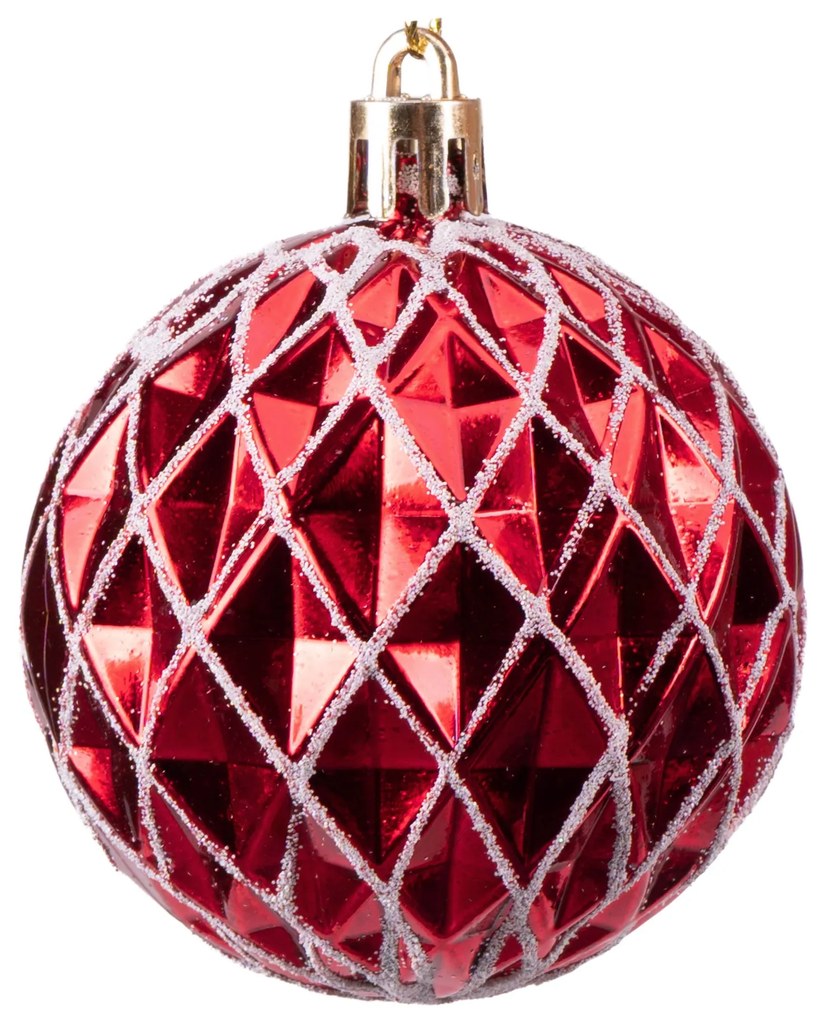 Sada 30 ks vánočních baněk SAPIN červená/bílá