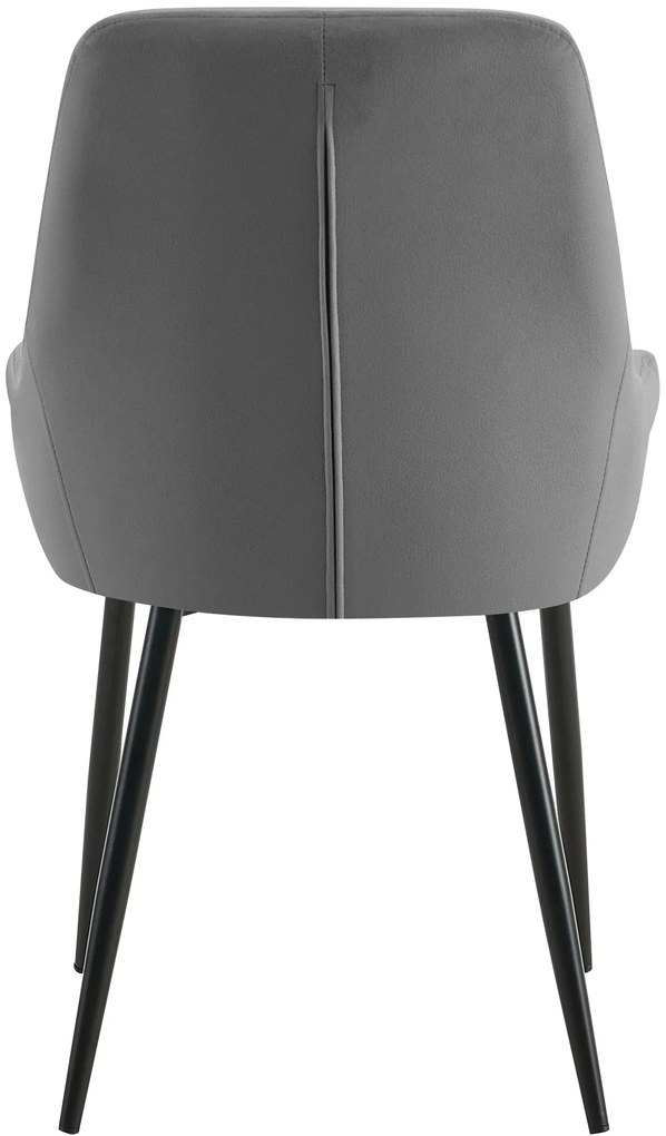 Jedálenská stolička Elmira - zamat, čierny rám - Tmavo sivá