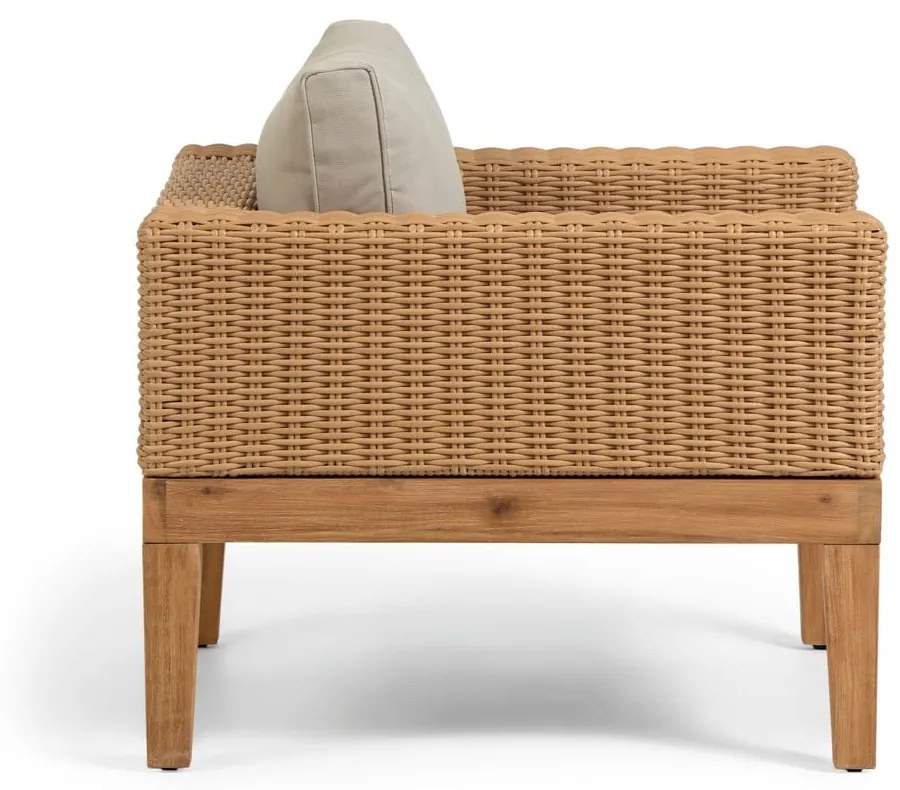 Záhradné kreslo s béžovými vankúšmi Kave Home Acae
